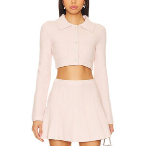 Majorelle Cropped Light Pink Solveig Cardigan Size XS